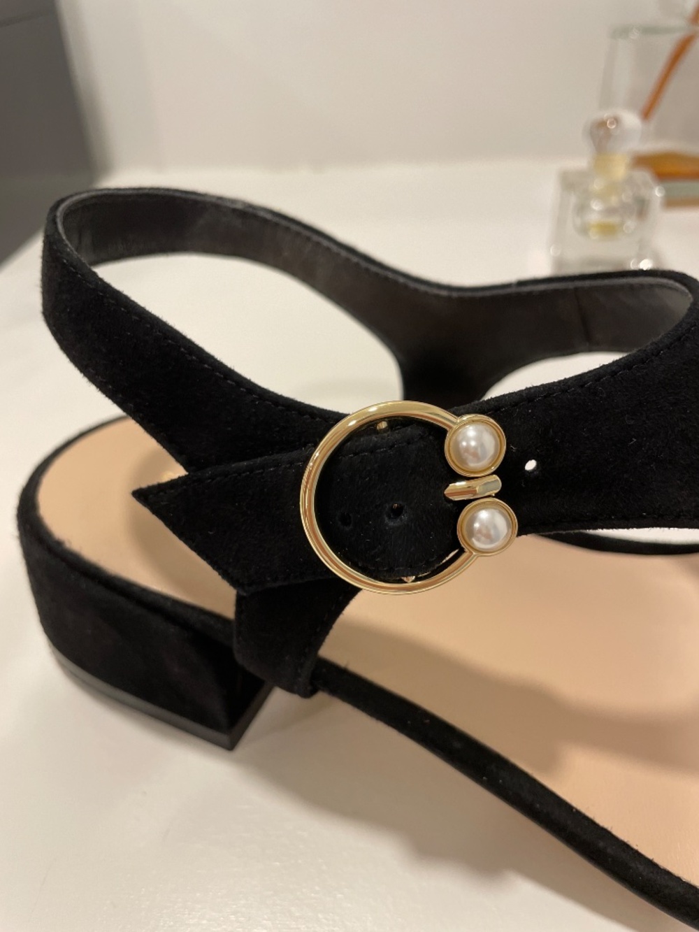 Stuart Weitzman Black Suede Sandals - Picture 4 of 8
